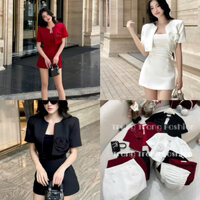 Sét áo vest chân váy kèm áo ống nhún mặc tôn dáng sang chảnh ( hàng chuẩn )