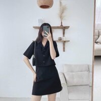 SET ÁO VEST CROPTOP