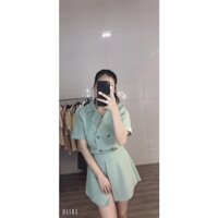 set áo vest quần giả váy