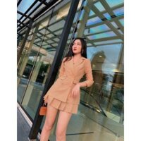 Set áo vets chân váy xếp li kèm áo ống