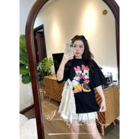SET ÁO VỊT MICKEY XẺ LAI VIỀN REN MIX CHÂN VÁY THÔ SIÊU XINH