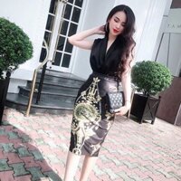 SET ÁO VOAN ĐẮP CHÉO + CHÂN VÁY BODY VINTAGE
