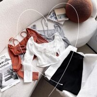 SET ÁO XOĂN NGỰC DÂY CỔ YẾM BẸT VAI + CHÂN VÁY ĐEN