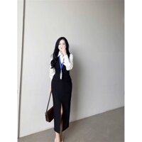 Set áo yếm chân váy bút chì dáng dài, phong cách thanh lịch sang trọng(HÀNG LOẠI 1)/ ZUZU CLOSET