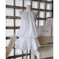 SET ÁO YẾM TRẮNG HỞ LƯNG PEPLUM + QUẦN SHORT TRẮNG