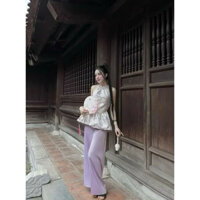 Set Áo Yếm Trung Hoa và Quần tím pastel