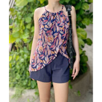 Set áo yếm với quần tây ngắn thoáng mát cho mùa hè