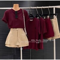 Sét áo Zíp thêu phối quần xước Thái giả váy 2 lớp hàng loại 1 đẹp