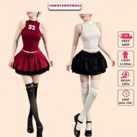 Set Ba Lỗ Cổ Lộ Váy Ren Tầng K5918_CAROTSHOP