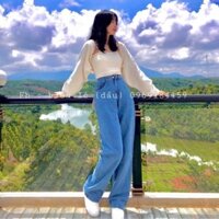 Set Baggy jeans ống suông + set 2 món áo khoác cánh dơi