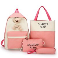 Set balo 4 món kèm gấu