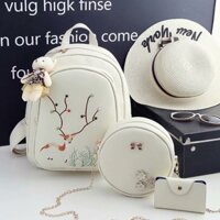 Set balo túi trống và ví đựng card tiện dụng