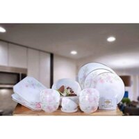 Set bàn ăn 15 món thuỷ tinh ngọc cao cấp USA Home Set (sứ Mỹ) nhập khẩu chính hãng, an toàn cho sức khoẻ, hàng cao cấp