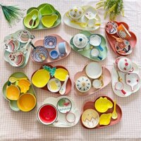 Set Bát Ăn Dặm, Ăn Cơm Cho Trẻ Em Bộ Chén Dĩa Sứ Đĩa Sứ  Dễ Thương🍙 Cute Bát Đĩa Decor 🍙