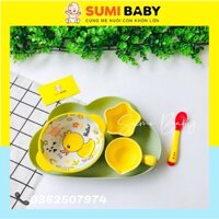 SET BÁT ĂN DẶM KIỂU NHẬT CHO BÉ TẶNG THÌA BÁO NÓNG