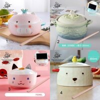 Set bát ăn mì cute bằng gốm sứ chịu nhiệt