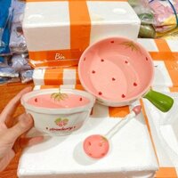 Set bát có tay cầm kèm bát nhỏ và thìa sẵn kho