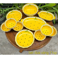 set bát đĩa ( dưa vàng ) gồm 11 sản phẩm