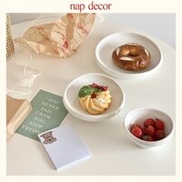 Set bát đĩa tô trắng phong cách Hàn Quốc cao cấp, bộ sưu tập bát đĩa phong cách Bắc Âu