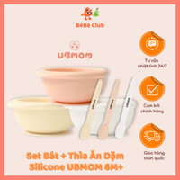 Set Bát + Thìa Ăn Dặm Silicone UBMOM 6M+