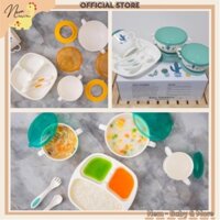 Set bát thìa đĩa ăn dặm Bon bé bé cho bé tập ăn Nem baby