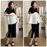 Sét bầu ÁO KÈM CHÂN VÁY xinh xắn tiện lợi thiết kế chất TỔ ONG PHỐI LỤA mềm mại thoải mái S20