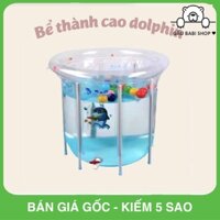 Set Bể bơi phao tròn kèm phao cổ, bơm chân cho bé sơ sinh size lớn 80x80cm hiệu Dolphin