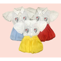 Set bé gái quần bí tay phồng cho bé gái (12-19kg)