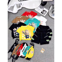 SET BÉ TRAI LABUBU QUẦN KAKI KÈM TÚI ĐEO CHÉO PHONG CÁCH HOT TREND