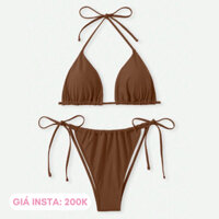 Set bikini 2 mảnh basic quần dáng xếp ly (giá gốc 240k)