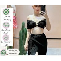 SET BIKINI 3 MẢNH ÁO CROPTOP, CHÂN VÁY CHOÀNG XẺ TÀ SEXY QUYẾN RŨ HÀNG QCCC-YINGSHI FASHION