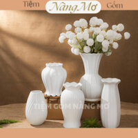 Set Bình Lọ Cắm Hoa Gốm Sứ Trắng, Bình Hoa Trang Trí Đẹp, Bình Hoa Trang Trí Phòng Khách - Gốm Sứ Bát Tràng
