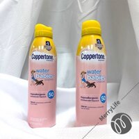 Set Bình xịt chống nắng kháng nước cho trẻ em Coppertone Waterbabies SPF 50 Water Babies Spray Lotion (Mỹ)