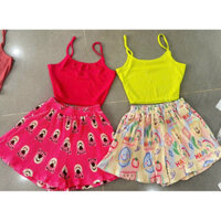 Sét bộ 2 dây quần xếp ly in hình dễ thương siêu cute