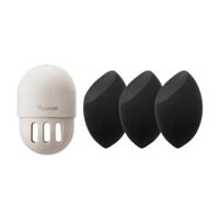 Set Bộ 3 Bông Mút Trang Điểm Piccasso Black Marshmallow Kèm Hộp Đựng Silicon Cao Cấp