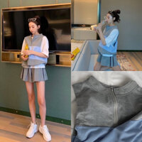 Set Bộ 3 Món Áo Gile + Thun Trắng + Quần Short Lưng Thun Form Rộng Thoải Mái Ulzzang Style [HÌNH THẬT]