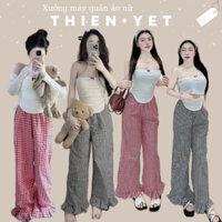 Sét bộ 3 món ( áo ống + áo khoác + quần caro) dáng dài tay dài nữ QT - Thiên Yết