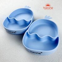Set bộ 4 món bát thìa dĩa ăn dặm Silicone Taeang (hình con gà Chicken, có đế hít chống đổ)