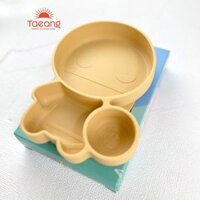 Set bộ 4 món bát thìa dĩa ăn dặm Silicone Taeang (hình thỏ siêu nhân Superman, có đế hít chống đổ)