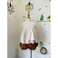 Set bộ áo 2 dây dáng baby doll chất đũi mềm đủ size cho bé