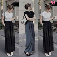 SÉT BỘ ÁO CỔ BẸC TAY NGẮN QUẦN TÂY SUÔNG CỘT DÂY - LanLann