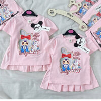 Set Bộ Áo Cotton Chân Váy Xoè Màu Hồng Phấn In Hình Thỏ Đáng Yêu Phong Cách Dễ Thương Dành Cho Bé Gái