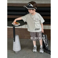 Set bộ áo cotton,quần kaki cho bé trai size 10-30kg