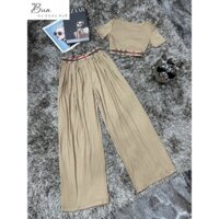 Set bộ áo croptop quần suông