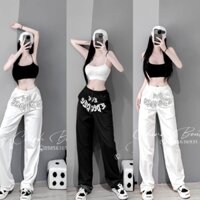 set bộ áo croptop quần umi in