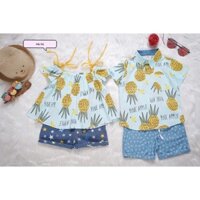 Set bộ áo lanh quần bò giấy