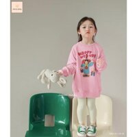 Set bộ áo nỉ da cá, quần legging phong cách Hàn Quốc cho bé gái (size 13 đến 45kg)