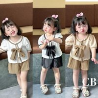 Set bộ áo nơ xinh + quần bé gái