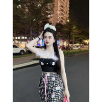 sét bộ áo ống có mút in hình mix quần dài ống suôn  họa tiết hello kitty