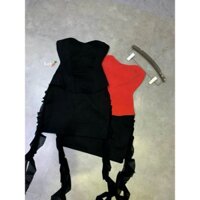 Sét bộ áo ống cúp ngực , phối chân váy ngắn ôm dáng dây bèo 2 bên cực xinh